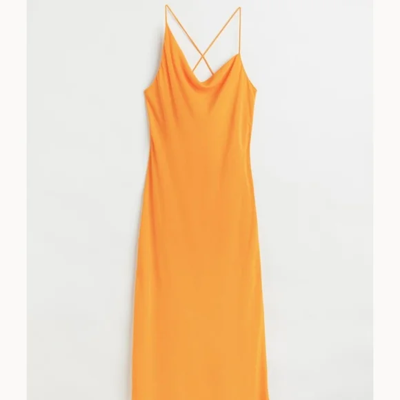 H&M | Dresses | Hm Asymmetric Neckline Midi Dress | Poshmark